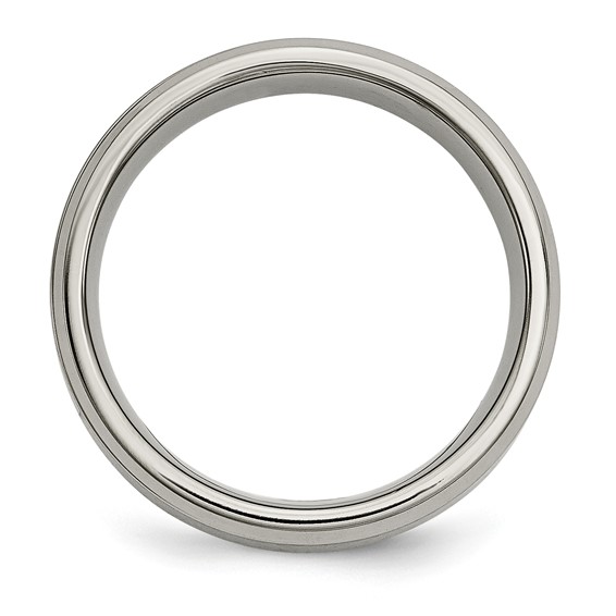 Titanium Brushed Center 1/20ct Diamond 7mm Band - Image 2