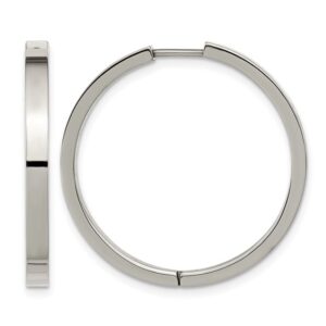 Titanium Polished 2.8mm Hinged Hoop Earrings