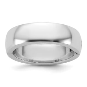 14kw CLIQ 6mm Hinged Half Round Wedding Band Size 10