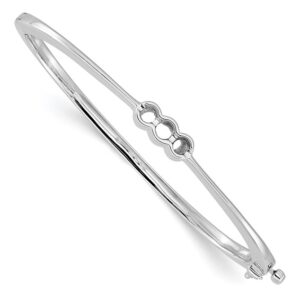 14k White Gold Hinged Bangle Bracelet Mounting