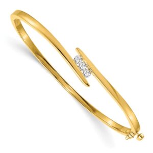 14k 1/3ct Lab Grown Diamond VS/SI+ G+ Comp Bangle Bracelet