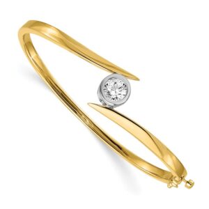 14k Two-tone Hinged Bangle Bracelet Mounting