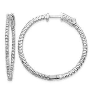 14kw 3/4ct Lab Grown Dia VS/SI+ G+ Comp Safety Clasp In/Out Hoop Earrings
