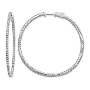 14kw 1 1/4ct Lab Grown Dia VS/SI+ G+ Comp Safety Clasp In/Out Hoop Earrings