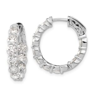 14kw 4 1/3 ct Lab Grown Dia VS/SI+ G+ Comp. Safety Clasp Hoop Earrings