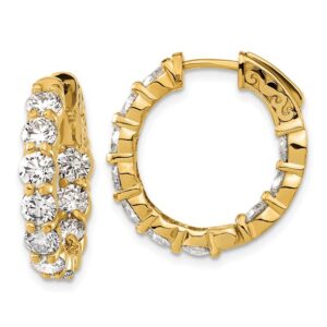 14k 4 1/3 ct Lab Grown Dia VS/SI+ G+ Comp. Safety Clasp Hoop Earrings