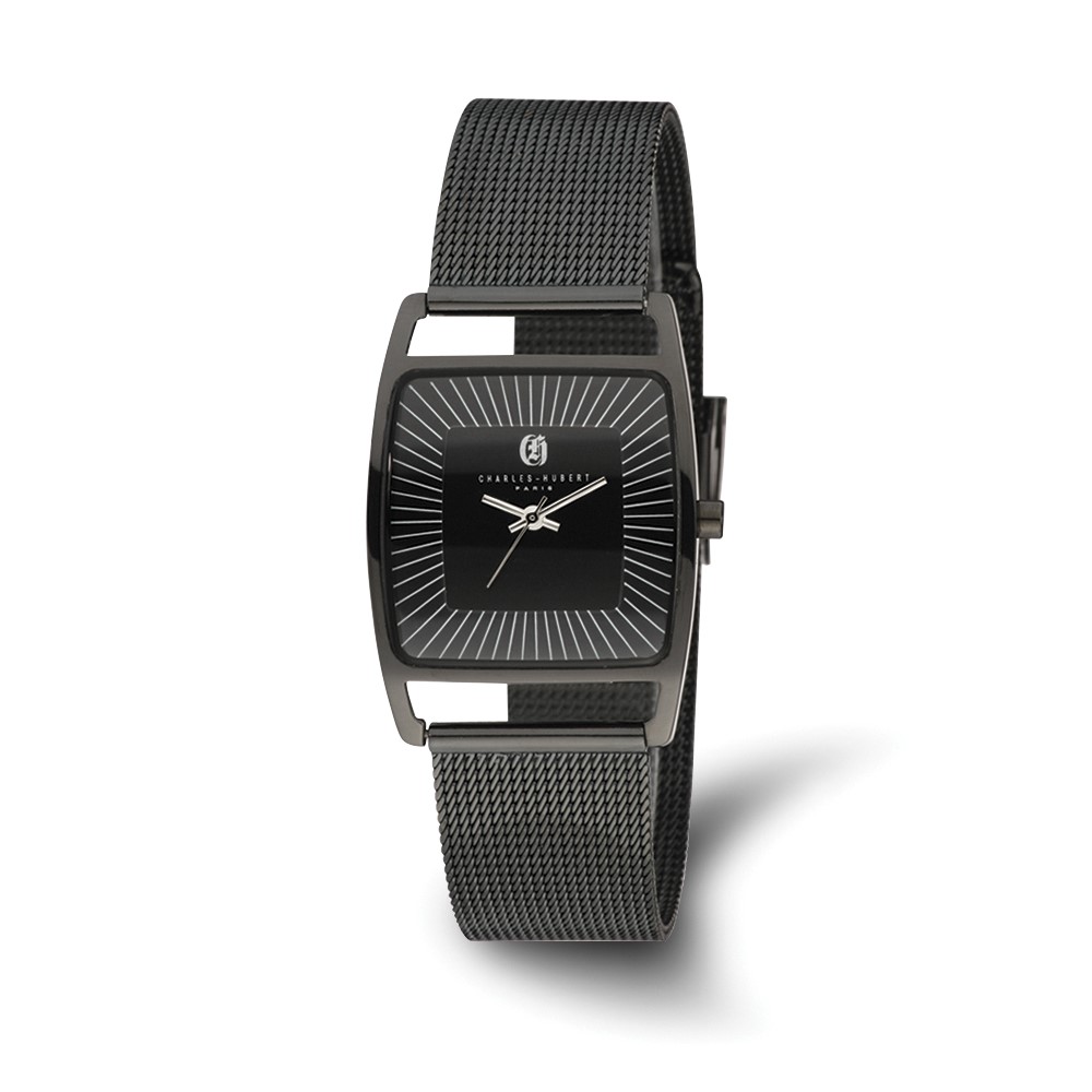 Charles Hubert Black IP-plated Stainless Steel Milanese Band Watch