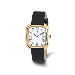 Ladies Charles Hubert IP-plated Square Face Leather Band Watch