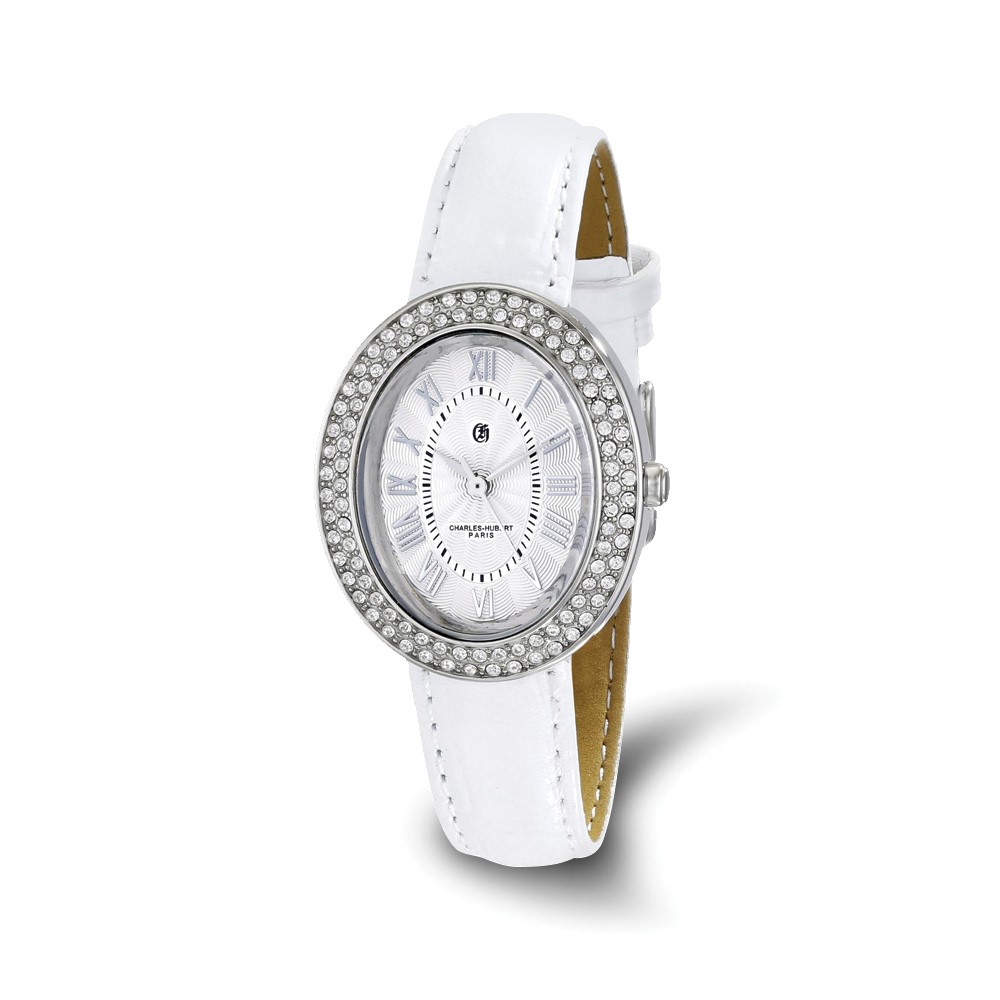 Ladies Charles Hubert Stainless Steel Leather Band 29x34mm Watch
