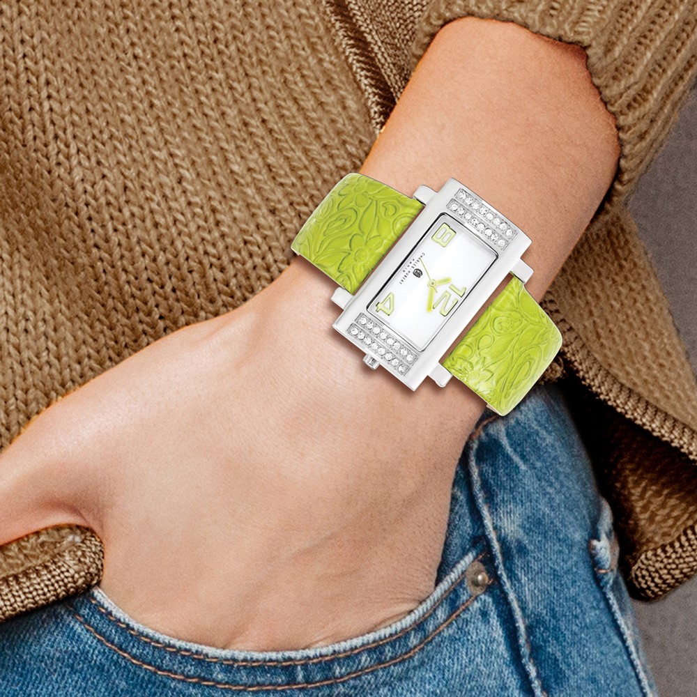 Ladies Charles Hubert Stainless Green Leather 40x23mm Watch - Image 5
