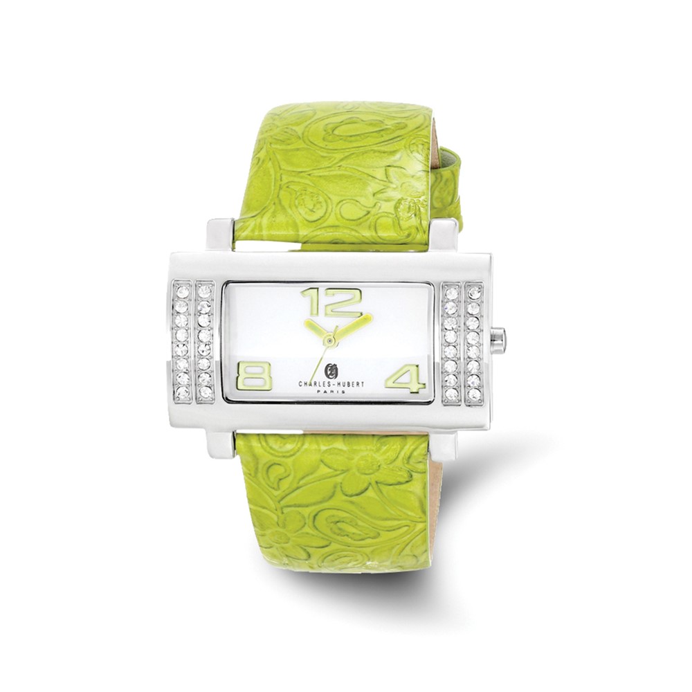 Ladies Charles Hubert Stainless Green Leather 40x23mm Watch