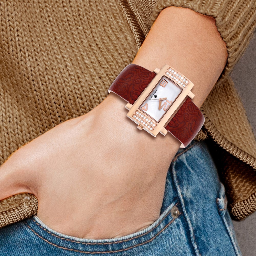 Ladies Charles Hubert Stainless Brown Leather 40x23mm Watch - Image 5