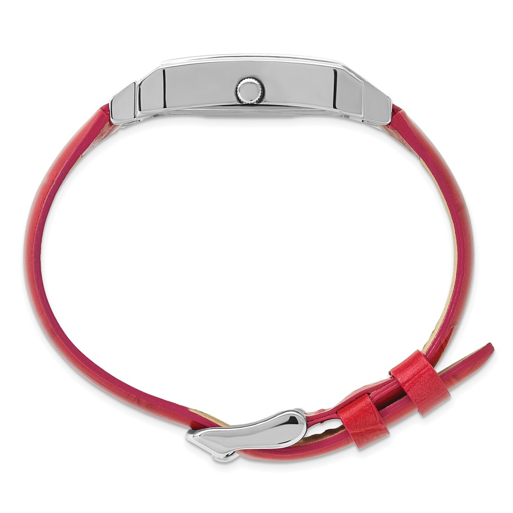 Ladies Charles Hubert Stainless Steel Red Leather Band 23x32mm Watch - Image 5