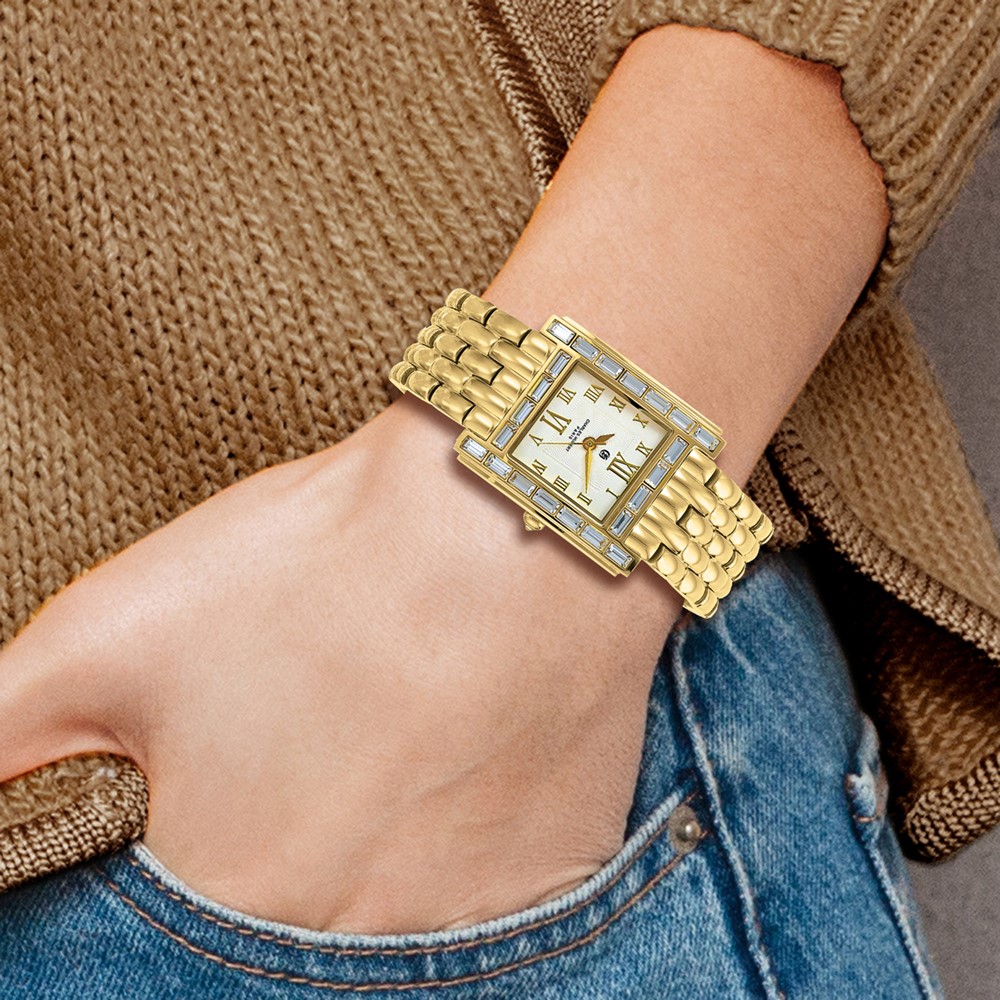 Ladies Charles Hubert Stainless Steel IP-plated Crystal Bezel 27 x 32mm Wat - Image 5