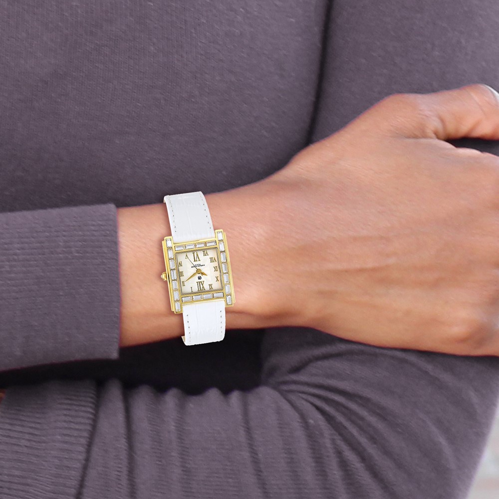 Ladies Charles Hubert Stainless Steel IP-plated Crystal Bezel Watch - Image 5