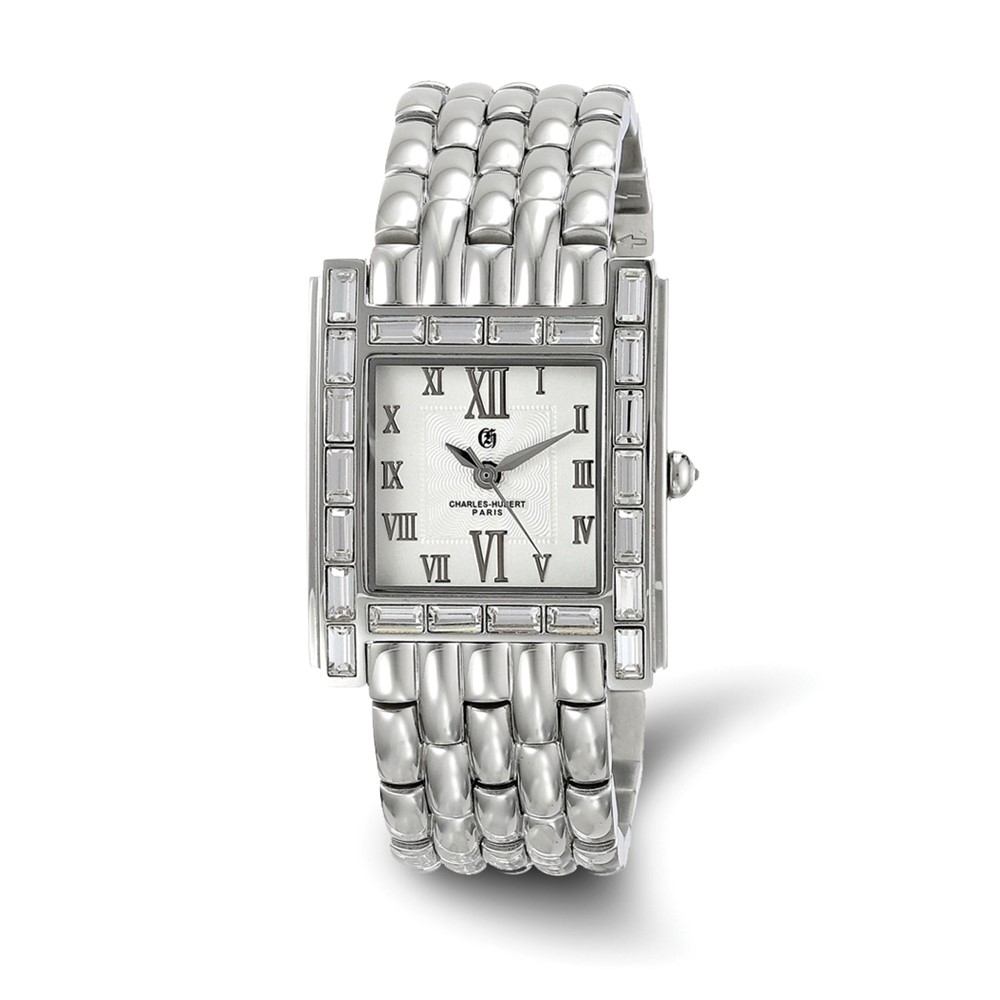 Ladies Charles Hubert Stainless Steel Crystal Bezel 27 x 32mm Watch