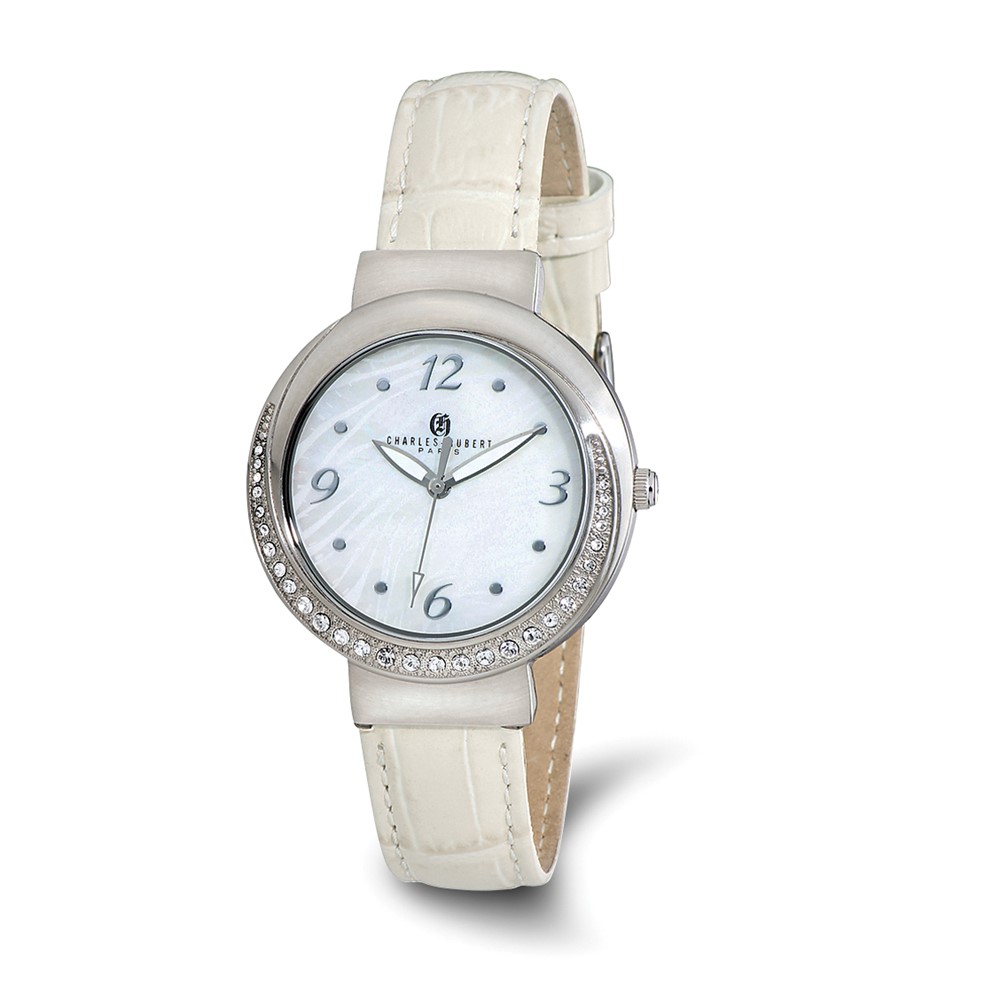 Ladies Charles Hubert Stainless Steel Leather Band 38mm Watch