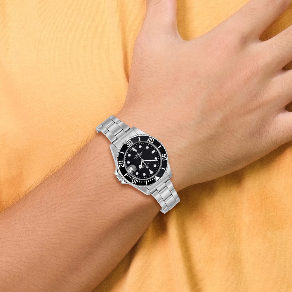 Ladies Charles Hubert Solid Stainless Steel Black Dial Watch - Image 7
