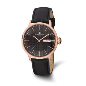 Mens Charles Hubert Stainless Steel Black Dial Watch