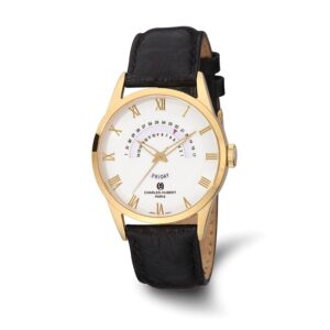 Charles-Hubert Stainless Steel Yellow IP-Plated White Dial Watch