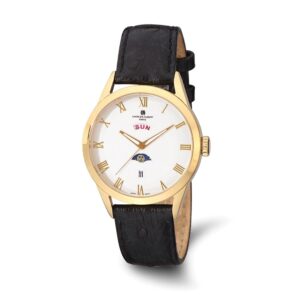 Charles-Hubert Stainless Steel Yellow IP-plated White Dial Watch