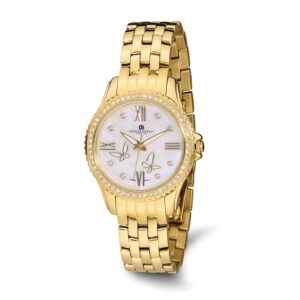 Ladies Charles Hubert Stainless Steel IP-plated MOP Dial Watch