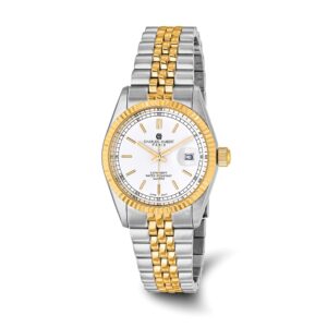 Mens Charles Hubert IP-plated Two-tone Off White Dial Watch