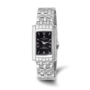 Mens Charles Hubert Solid Stainless Steel Black Dial 26x31mm Watch
