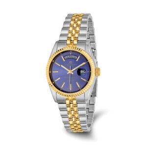 Mens Charles Hubert Two-tone Stainless Steel Blue Dial Watch