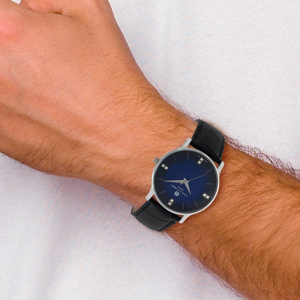 Charles Hubert Mens Stainless Steel Blue Dial Watch - Image 5