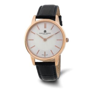Mens Charles Hubert Rose IP-plated Stainless Steel Off-White Dial Watch