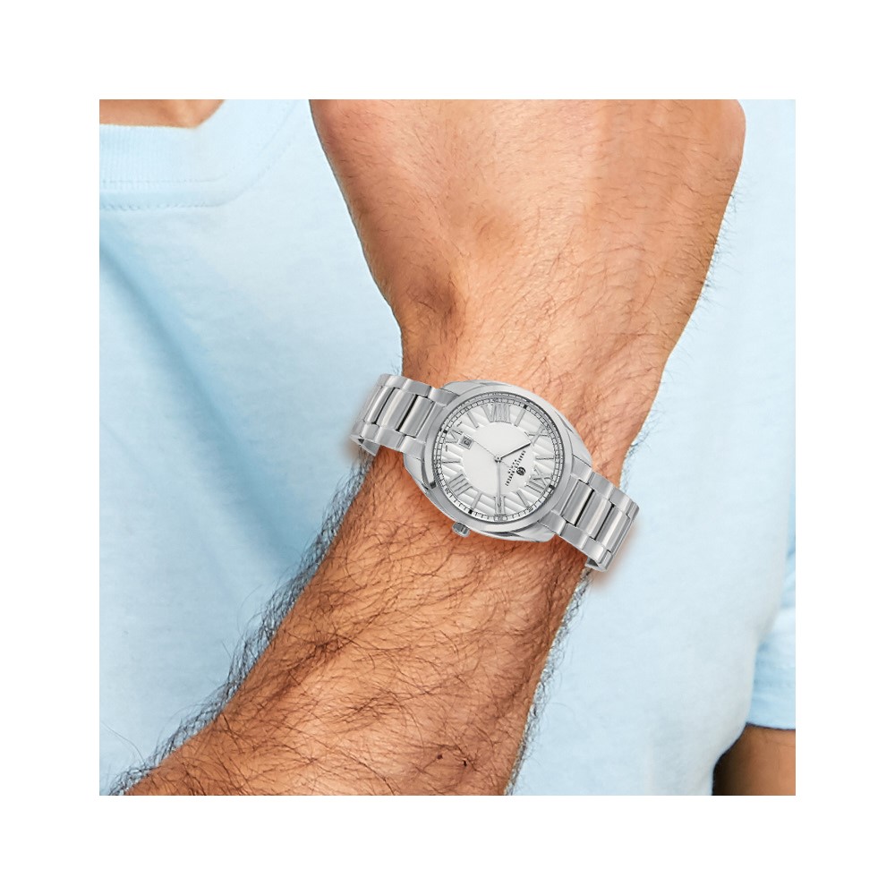 Mens Charles Hubert Stainless Steel Off-White Dial Watch - Image 5