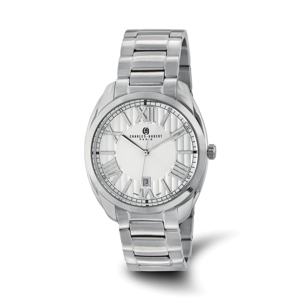 Mens Charles Hubert Stainless Steel Off-White Dial Watch