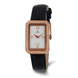 Charles-Hubert 22x31mm Rose IP-plated Stainless Steel Crystal Bezel Watch
