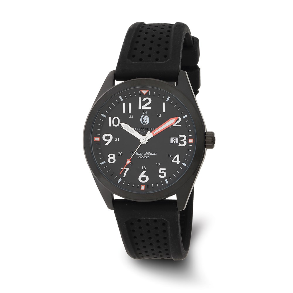 Charles-Hubert Black IP-plated Stainless Steel Black Dial Watch