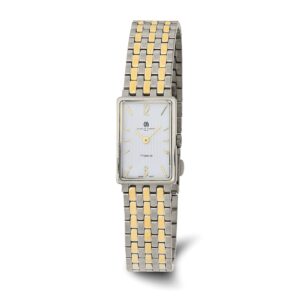 Charles Hubert Ladies Two-Tone Titanium White Dial Watch