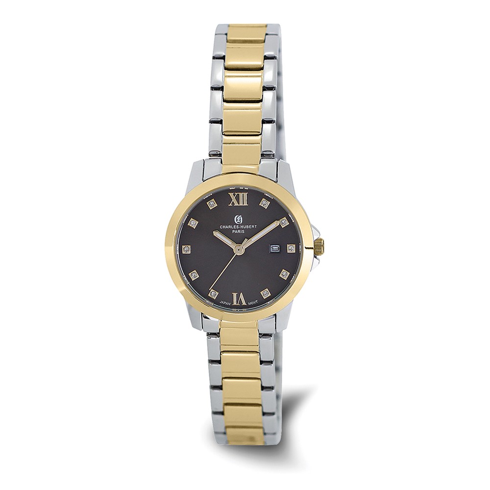 Charles-Hubert Two-Tone Yellow IP-Plated Stainless Steel Quartz Watch