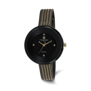Charles-Hubert Stainless Steel Black Ip-plated Quartz Watch