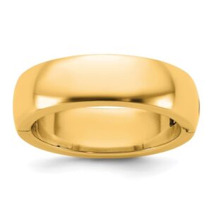 14ky CLIQ 6mm Hinged Half Round Wedding Band Size 10