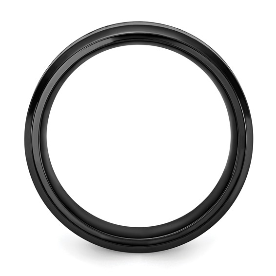 Black Zirconium Polished with Imitation Opal Inlay 8mm Band - Image 2